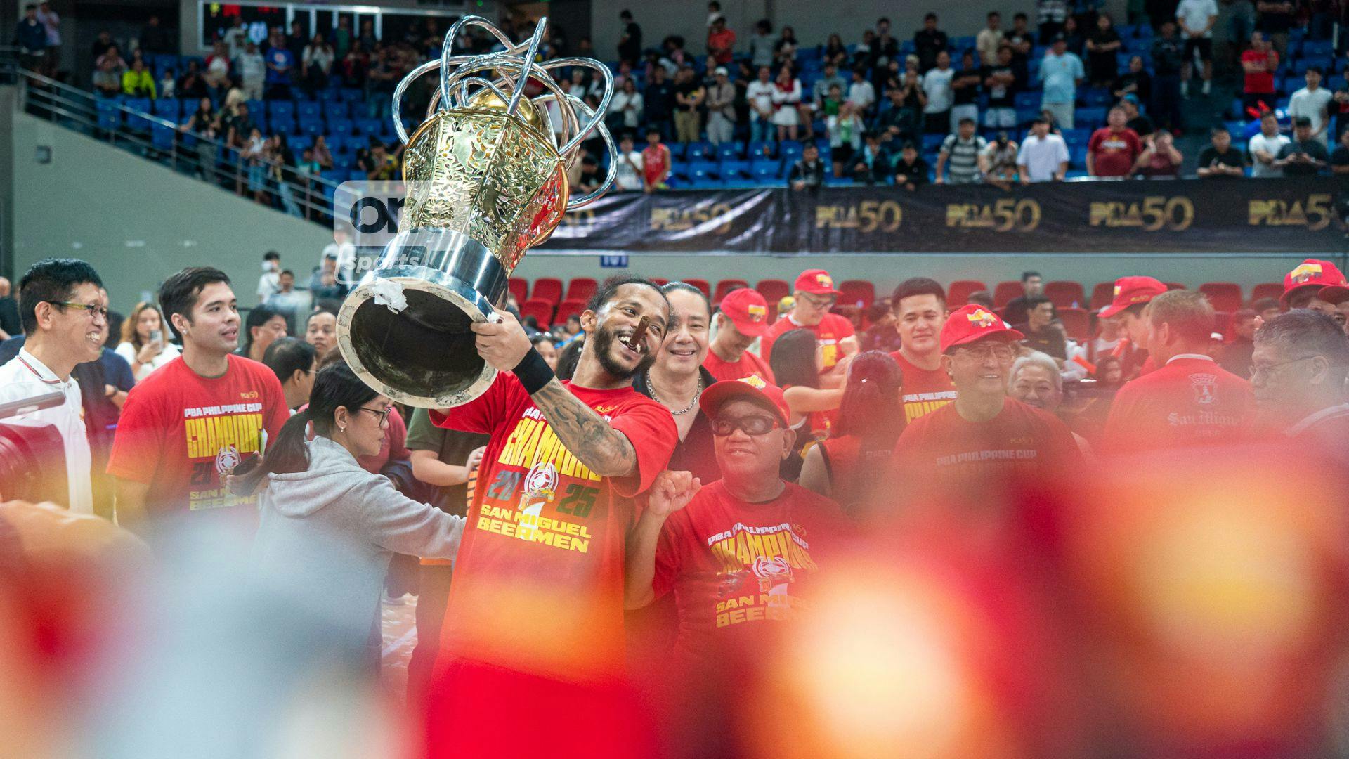 June Mar Fajardo, Chris Ross savor 11th PBA title with San Miguel Beermen